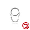 925 Sterling Silver Clear Cubic Zirconia Hoop Cartilage Earrings FS-WG5B1DD-04-2
