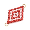 Glass Seed Beads Connector Charms PALLOY-MZ01416-3