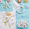 20Pcs White Cube Letter Silicone Beads 12x12x12mm Square Dice Alphabet Beads with 2mm Hole Spacer Loose Letter Beads for Bracelet Necklace Jewelry Making JX432T-7