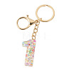 Number 1 Transparent Resin Keychains KEYC-TADJ0001-10A-1