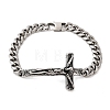 304 Stainless Steel Cuban Link Chains Bracelets BJEW-A092-05P-4