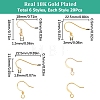 120Pcs 6 Style Brass French Hooks with Coil and Ball KK-SC0003-63-2
