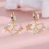 Heart Brass Micro Pave Clear Cubic Zirconia Hoop Earrings FS-WGD5D87-01-1