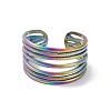 Ion Plating(IP) 304 Stainless Steel Multi Circles Open Cuff Ring for Women STAS-E168-03M-2
