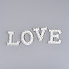 26Pcs ABS Plastic Imitation Pearl & Rhinestone & Cloth Letter Cabochons PATC-T001-01A-4