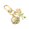 Flower Alloy Enamel Pendant Decorations HJEW-JM02803-03-4