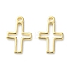 Brass Tiny Cross Charms KK-H739-09G-2