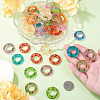 40Pcs 10 Colors Baking Paint and Golden Metal Enlaced Glass Beads DGLA-TA0001-65-5