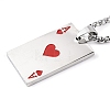 Poker 201 Stainless Steel Pendant Necklaces NJEW-F320-03P-01-1
