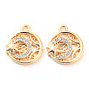 Brass Micro Pave Cubic Zirconia Charms KK-E090-37G-1