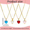 ANATTASOUL 4Pcs 4 Colors Cubic Zirconia Heart Pendant Necklaces Set with Golden Brass Box Chains NJEW-AN0001-78-2