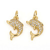 Brass Micro Pave Cubic Zirconia Charms LS-ZIRC-L096-09G-1