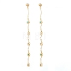 Brass Enamel Chain Tassel Earrings EJEW-JE05783-1