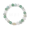 Natural Quartz Crystal & Green Aventurine & Amazonite Beads Stretch Bracelets for Women BJEW-TA00704-01-2