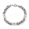 201 Stainless Steel Byzantine Chain Bracelets BJEW-B078-167P-2