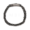 304 Stainless Steel Byzantine Chains Bracelets for Women Men BJEW-C148-05AS-02-4