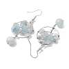 Natural Aquamarine Dangle Earrings EJEW-JE05747-05-4