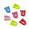Spray Painted Zinc Alloy Slide Charms ALRI-WH0005-13U-1