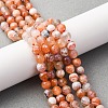 Faceted Natural Fire Crackle Agate Beads Strands G-F447-6mm-B03-5