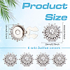 6Pcs Alloy Rhinestone Cufflinks BUTT-ME0001-33-2