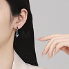 Brass Cubic Zirconia Hoop Earrings WGB9845-01-4