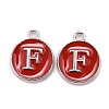 Platinum Plated Alloy Enamel Charms ENAM-S118-03F-P-1