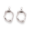 Irregular 925 Sterling Silver Blank Bezel Cup Pendant Cabochon Settings STER-T008-85P-1