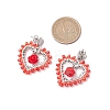 Alloy Glass Stud Earrings EJEW-MZ00372-01-3