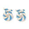 Brass with Enamel Twist Stud Earrings for Women EJEW-Q389-02G-05-1