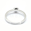 Anti-Tarnish Rhodium Plated 925 Sterling Silver Finger Ring Components STER-E060-15P-5