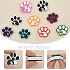 9Pcs 9 Style Dog Paw Print Food Grade Eco-Friendly Silicone Beads SIL-CA0002-80-6