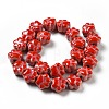 Handmade Printed Porcelain Beads PORC-F005-02D-5