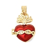 Brass Micro Pave Cubic Zirconia Locket Pendants KK-H267-027G-02-1