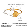 304 Stainless Steel Pave Cubic Zirconia Cuff Open Rings for Women VD5322-2-2