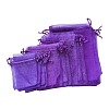 30Pcs 4 Styles Rectangle Organza Bags Jewellery Storage Pouches Wedding Favour Party Mesh Drawstring Gift OP-FS0001-01E-3