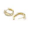 Snake Head Rack Plating Brass Cubic Zirconia Hoop Earrings for Women EJEW-K245-21G-2