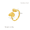 Stainless Steel Butterfly Adjustable Open Cuff Rings for Women OK2282-2-3