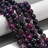 Faceted Natural Fire Crackle Agate Beads Strands G-F447-12mm-N05-2