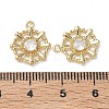 Brass Micro Pave Clear Cubic Zirconia Circular Pendants KK-C259-04G-3
