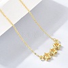 Brass Glass Triple Star Pendant Necklaces KK-CBAB173-03G-01-3
