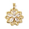 Rack Plating Brass Micro Pave Cubic Zirconia Pendants KK-P241-38G-1