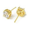 Brass with Cubic Zirconia Stud Earrings EJEW-G379-01G-2