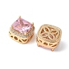 Brass Micro Pave Cubic Zirconia Beads KK-A253-20G-01-2