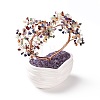 Natural Gemstone Heart Tree Ceramic Bonsai DJEW-G027-21RG-2