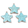 Star Synthetic Turquoise Pendants G-N326-69A-01-1