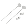 Brass Lapel Pin Base Settings KK-WH0045-025B-P-2