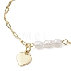 Brass Heart Charm Bracelets BJEW-JB12712-3