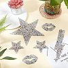 Fingerinspire 8Pcs 5 Style Glitter Hotfix Rhinestone DIY-FG0002-34-6