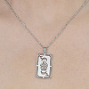 201 Stainless Steel Hollow Tarot Card Pendant Necklace NJEW-OY001-90-1