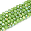 AB Color Plated Opaque Glass Rondelle Beads Strands EGLA-T029-4mm-09K-1